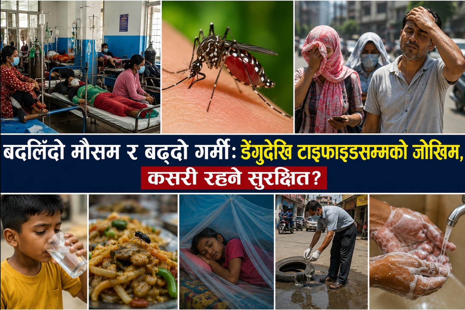 बदलिँदो मौसम र बढ्दो गर्मी: डेंगुदेखि टाइफाइडसम्मको जोखिम, कसरी रहने सुरक्षित?