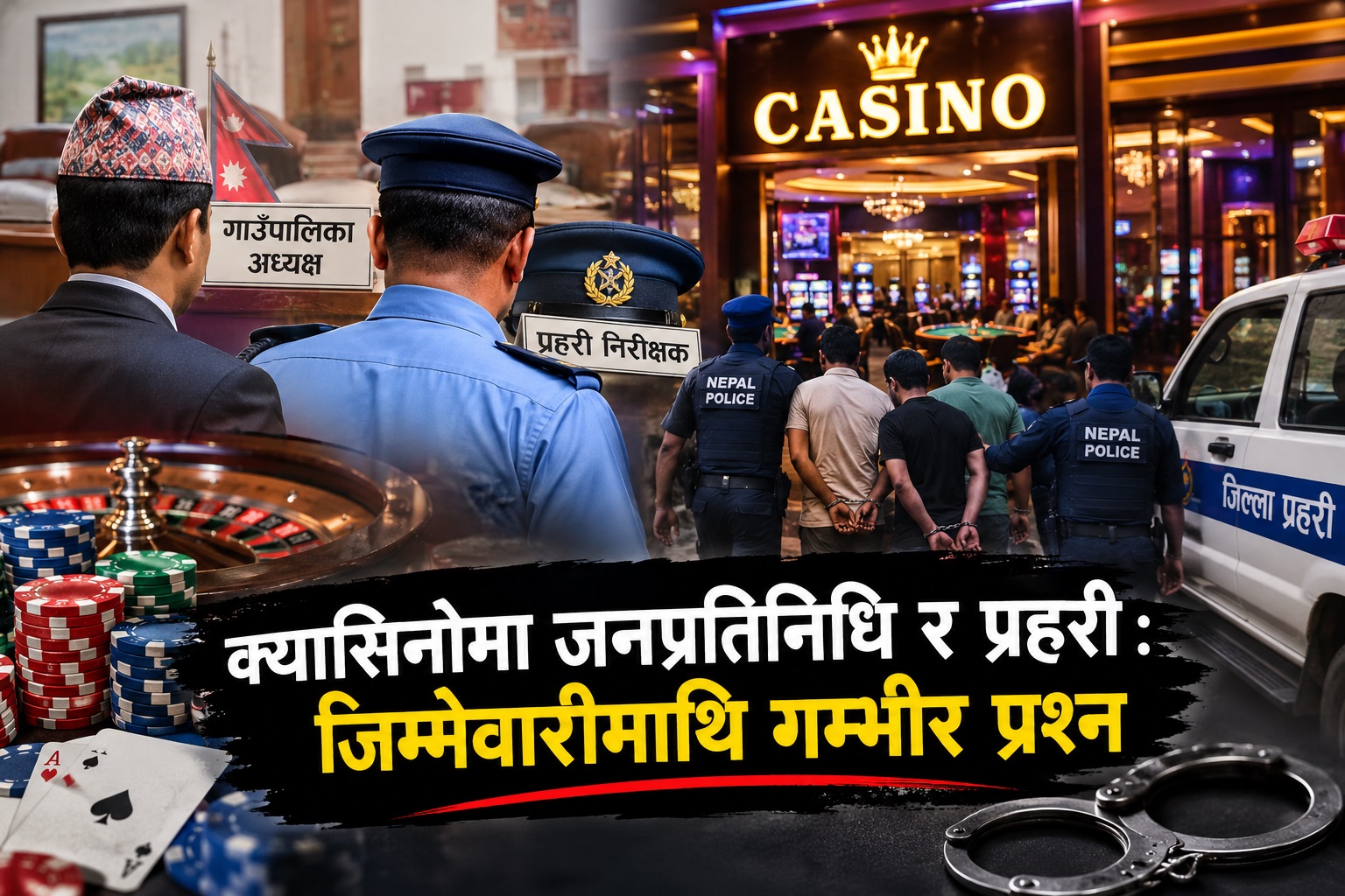 क्यासिनोमा जनप्रतिनिधि र प्रहरी : जिम्मेवारीमाथि गम्भीर प्रश्न