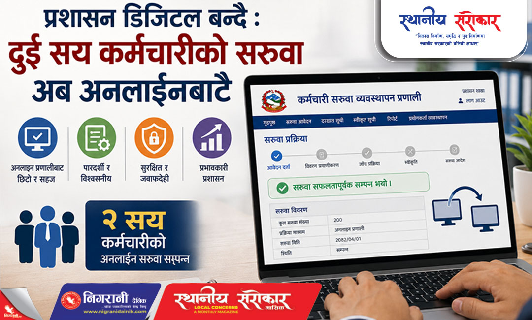 कर्मचारी सरुवामा डिजिटल क्रान्ति: दुई सयको अनलाइन स्थानान्तरण